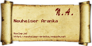 Neuheiser Aranka névjegykártya